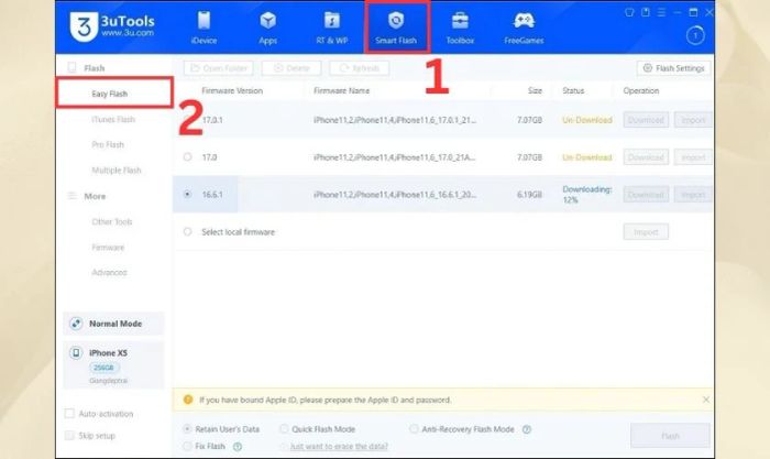 Hướng dẫn đơn giản cách hạ cấp từ iOS 16 xuống iOS 15 bằng 3uTools