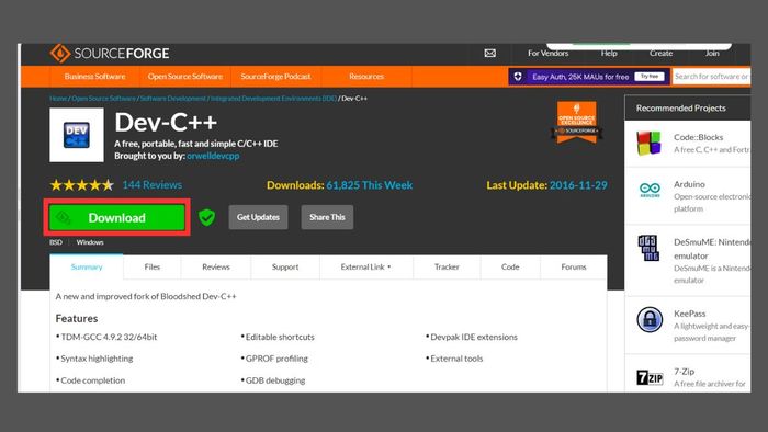 Hướng dẫn tải Dev C++ - bước 3