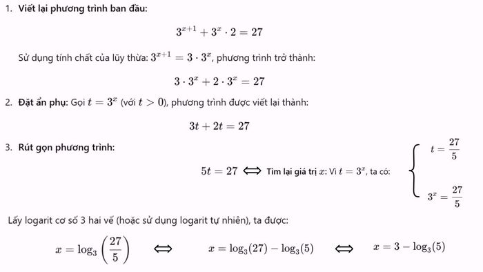 Cách giải bài tập ví dụ 1 về việc tính lũy thừa.