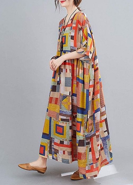 side view of the same dress in a quilted pattern