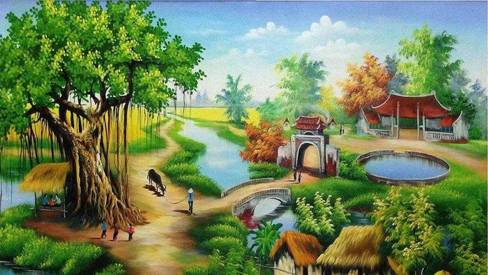 Vẽ tranh quê hương với phong cảnh hữu tình, thơ mộng