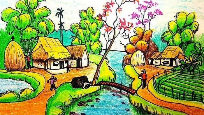 Hình ảnh vẽ tranh quê hương phù hợp cho học sinh