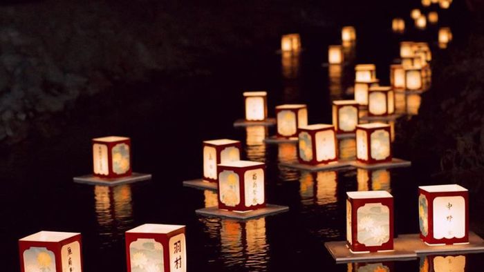 Toro Nagashi Ritual at the Japanese Obon Festival