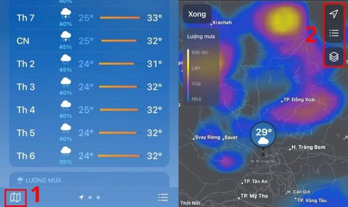 Dùng hai ngón tay để điều chỉnh bản đồ theo nhu cầu của bạn