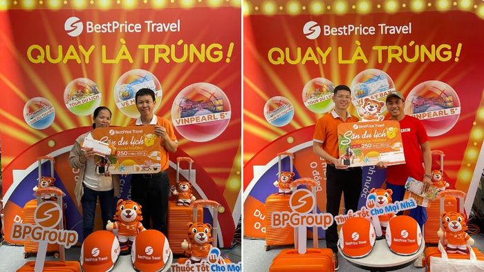 A lucky customer has won the 0 VND travel prize at Mytour.