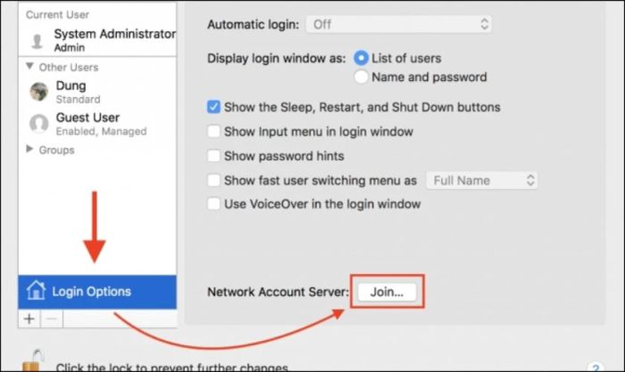 Chọn Login Option và nhấn Join để tiếp tục