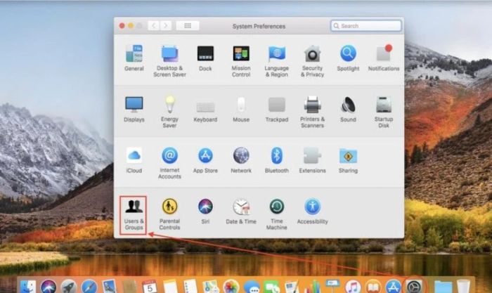 Vào System Preference và tìm chọn mục User & Group