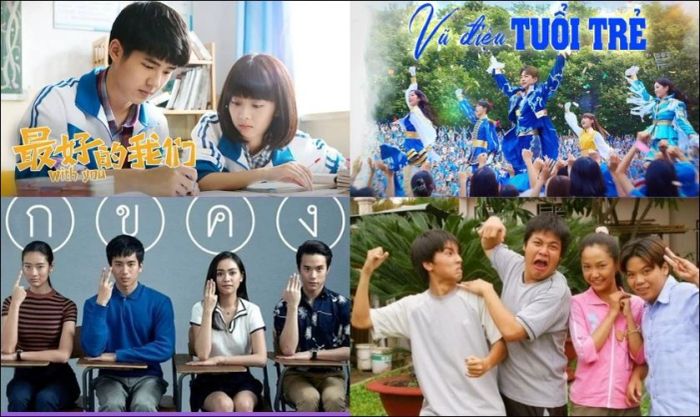 Phim học đường thường lấy bối cảnh trường học và kể về những câu chuyện của học sinh ở độ tuổi mới lớn