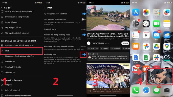 Hướng dẫn chi tiết cách xem YouTube ngoài màn hình iPhone - Bước 2