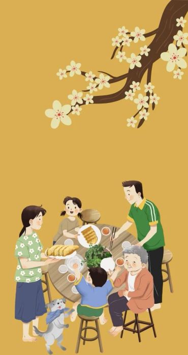 Hình nền Tết gia đình 2025 đoàn tụ, quây quần