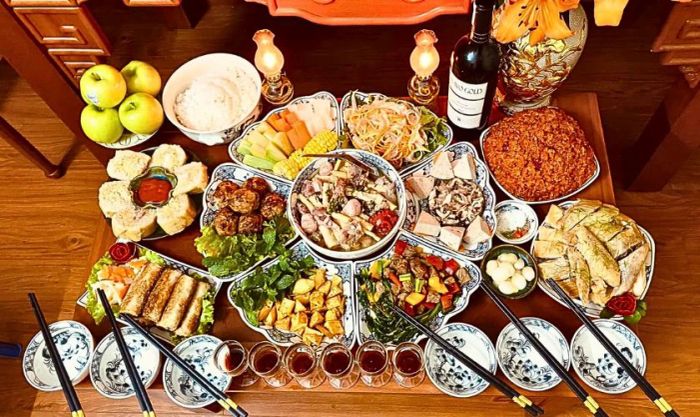 Ảnh chụp mâm cúng mùng 2 Tết đẹp và ấn tượng