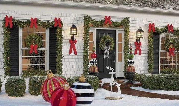 Trang trí Noel ngoài trời đẹp mắt và ấn tượng