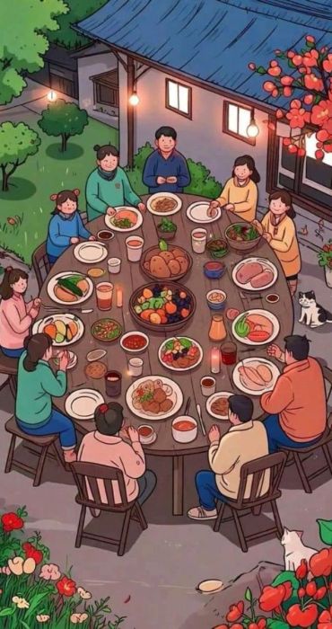 Thêm không khí Tết với hình nền gia đình sum họp bên bữa cơm đoàn viên