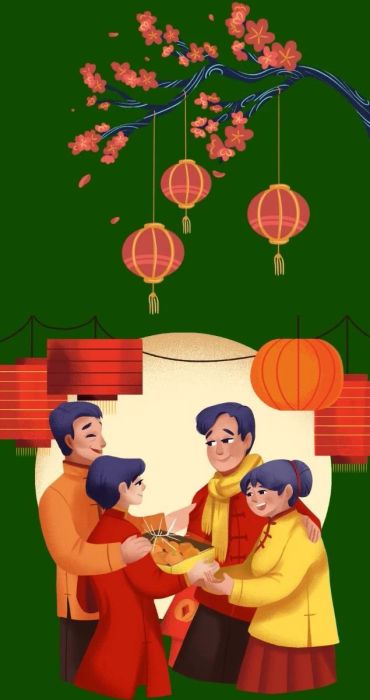Hình nền Tết với chủ đề gia đình đoàn tụ, sum vầy