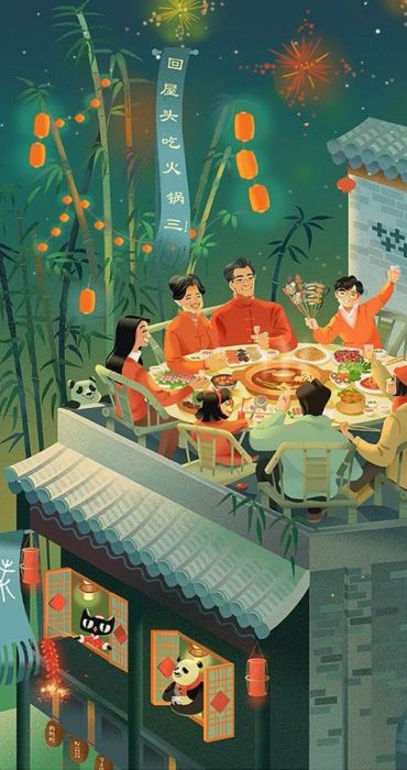 Gia đình sum họp bên nhau trong ngày Tết 2025
