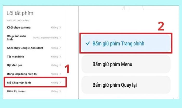 Kích hoạt Chia màn hình