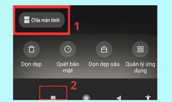 Chọn tính năng Chia màn hình