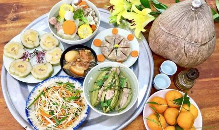Mâm cúng miền Nam