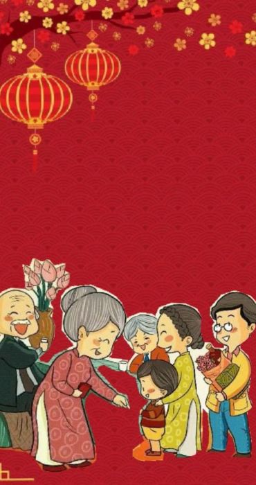 Hình nền điện thoại với chủ đề Tết sum vầy cùng gia đình