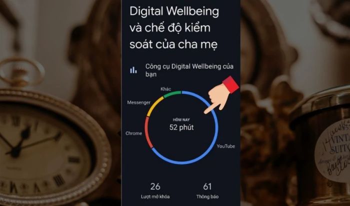 Nhấn vào vòng tròn trung tâm để xem chi tiết hơn