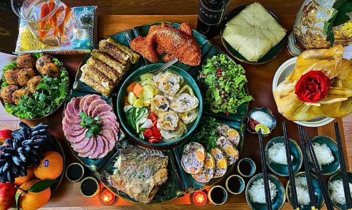 Ảnh mâm cúng mùng 2 Tết gây ấn tượng mạnh