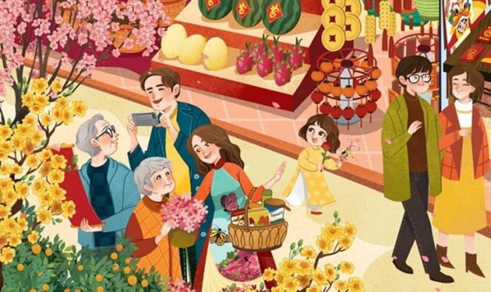 Mai vàng mang đến không khí Tết gia đình ấm áp và hạnh phúc