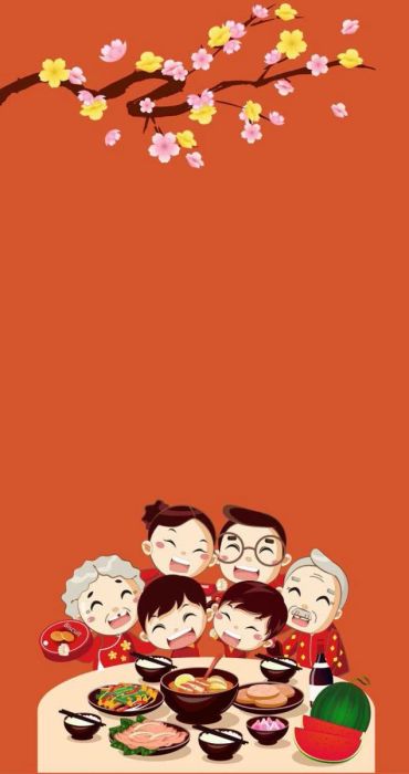 Hình nền gia đình ấm cúng đón chào năm mới