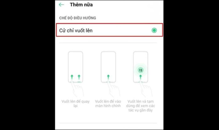 Chọn kiểu vuốt mà bạn muốn sử dụng và nhấn Lưu