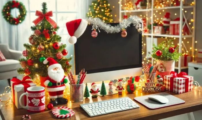 Trang trí Noel tại góc làm việc cá nhân