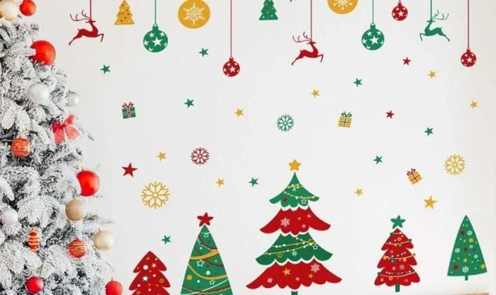 Cách tạo điểm nhấn cho tường Giáng sinh với phong cách dễ thương