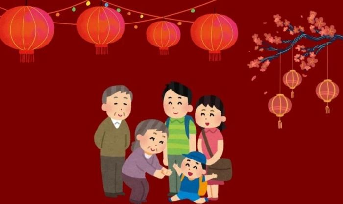 Hình nền Tết may mắn với tông màu đỏ nổi bật