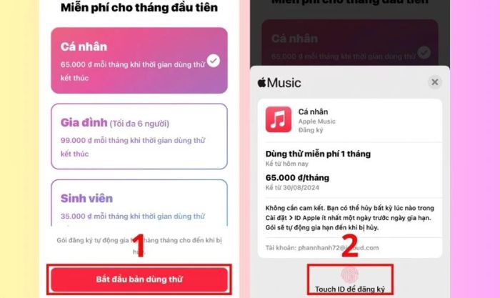 Làm sao để đăng ký lại Apple Music?