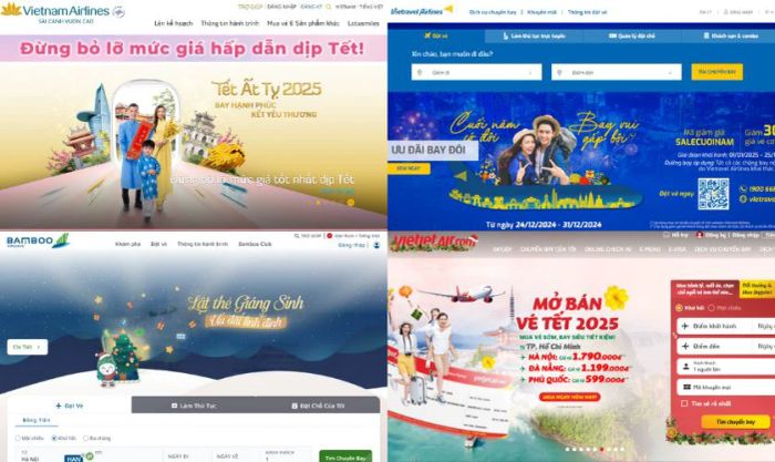 Mua vé máy bay Tết 2025 ở đâu - Trang web chính thức của hãng hàng không