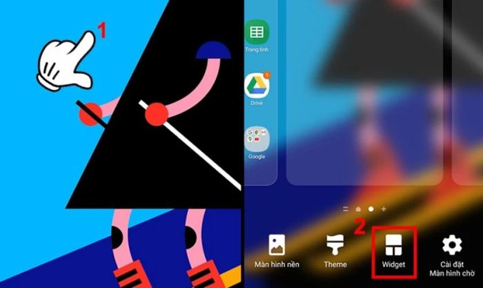 Cách hiển thị thanh Google trên màn hình chính OPPO bằng Tiện ích