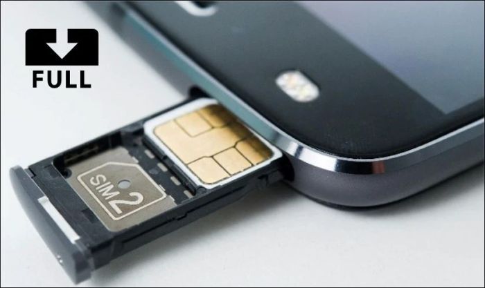 SIM đầy dung lượng là nguyên nhân khiến việc chuyển danh bạ không thành công
