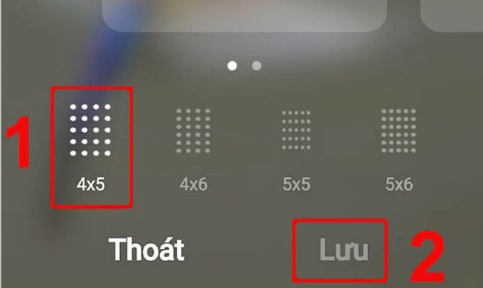 Chọn kích thước biểu tượng ứng dụng và nhấn Lưu