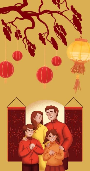 Gia đình chúc Tết - Hình nền điện thoại độc đáo và ý nghĩa