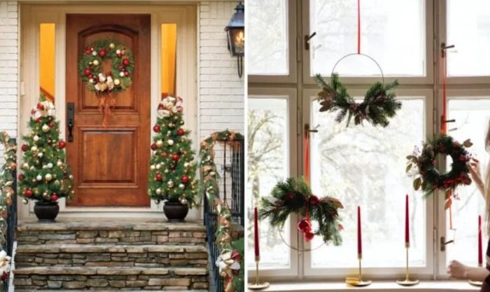 Cách trang trí cửa Giáng sinh với hình ảnh cây thông Noel
