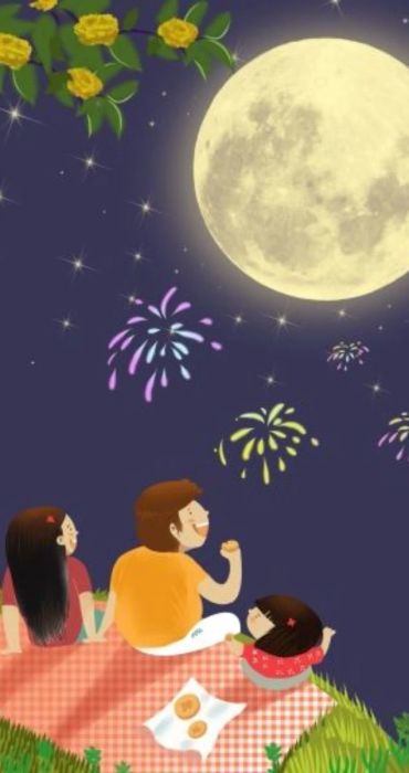 Ngắm trăng và pháo hoa rực rỡ trên mái nhà