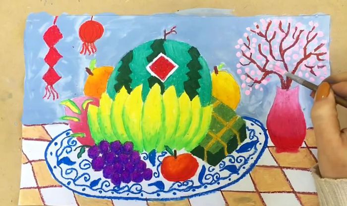 Cách vẽ mâm ngũ quả đẹp nhất, chuyên nghiệp