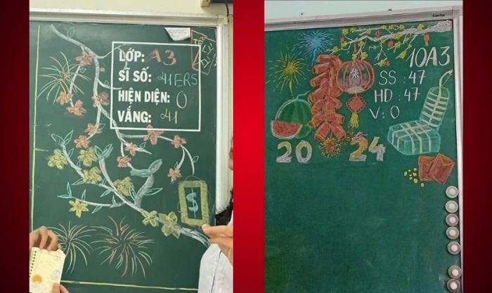 Cách trang trí bảng Tết đơn giản nhất