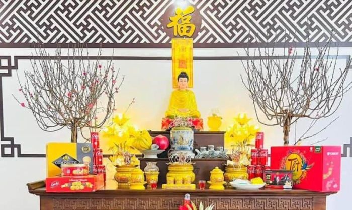 Gợi ý hình ảnh trang trí bàn thờ ngày Tết chuẩn cổ truyền