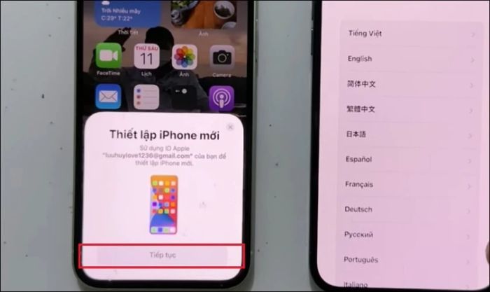 Đặt hai chiếc iPhone cạnh nhau để bắt đầu quá trình chuyển dữ liệu