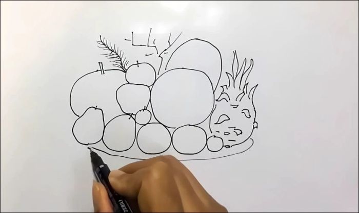 Cách vẽ mâm ngũ quả lớp 1, 2, 3, 4, 5 - Vẽ trái cây