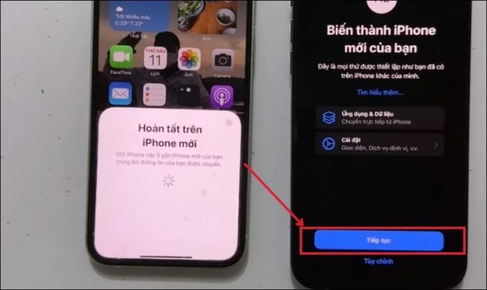 Xác nhận và hoàn tất các bước chuyển dữ liệu