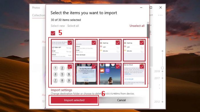 Hướng dẫn chuyển hình ảnh từ iPhone sang máy tính bằng Windows Photos - Bước 4