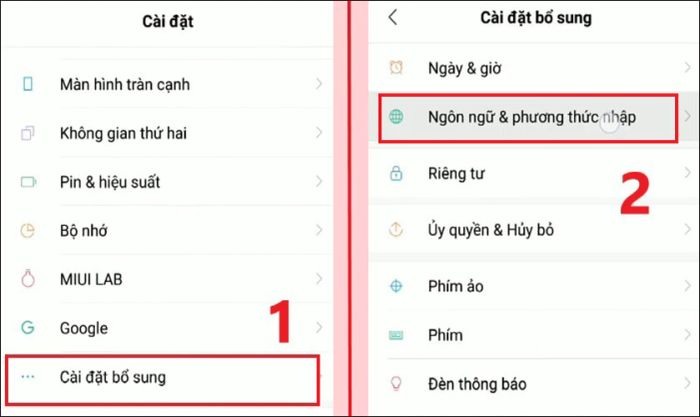 Cách cài đặt bàn phím tiếng Trung trên OPPO qua Cài đặt chi tiết