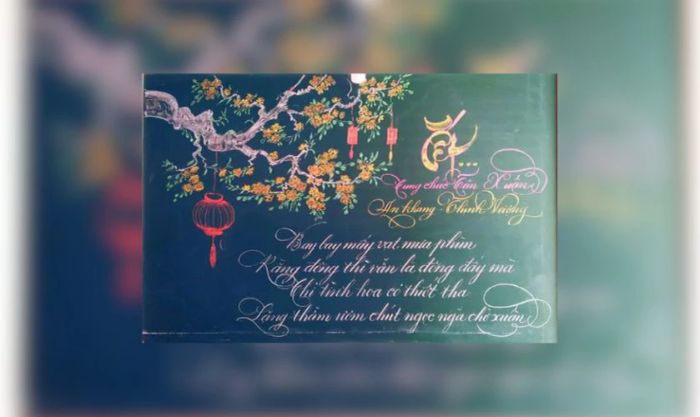 Vẽ trang trí bảng Tết Nguyên Đán 2025 theo chủ đề chúc Tết