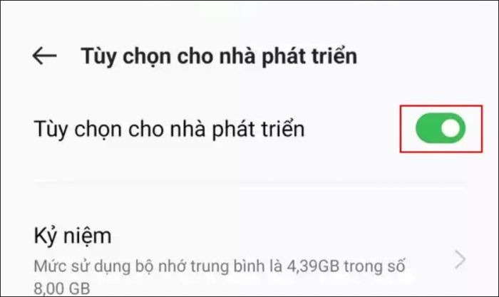 Kích hoạt tùy chọn nhà phát triển trên OPPO để có thể tắt cảm biến tiệm cận