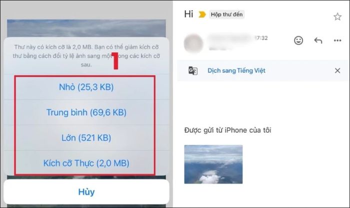 Điều chỉnh kích thước ảnh trước khi chia sẻ